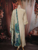 Soft Ivory Butta Zari Woven Design Tissue Silk Salwar Suit with Dupatta