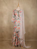 Soft Ivory Cream Floral Printed Design Cotton Palazzo Suit with Dupatta