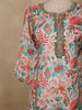 Soft Ivory Cream Floral Printed Design Cotton Palazzo Suit with Dupatta