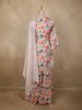 Soft Ivory Cream Floral Printed Design Cotton Palazzo Suit with Dupatta