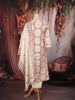 Soft Ivory Cream Floral Printed Design Cotton Salwar Suit with Dupatta