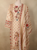 Soft Ivory Cream Floral Printed Design Cotton Straight Cut Salwar Suit with Dupatta