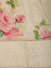 Soft Ivory Cream Floral Printed Design Pure Tussar Party Wear Saree with Thread Work Border