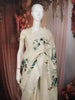 Soft Ivory Cream Floral Printed Design Pure Tussar Party Wear Saree with Thread Work Border
