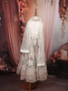 Soft Ivory Cream Floral Sequins Embroidered Design Net Kids Lehenga With Dupatta