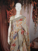 Soft Ivory Cream Floral Vine Printed Design Pure Organza Saree with Sequins Zari Border
