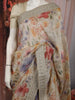 Soft Ivory Cream Floral Vine Printed Design Pure Organza Saree with Sequins Zari Border