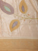 Soft Ivory Cream Floral Zari Woven Design Semi Banarasi Saree with Floral Zari Border