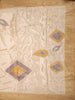 Soft Ivory Cream Floral Zari Woven Design Semi Banarasi Saree with Floral Zari Border