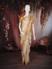 Soft Ivory Cream Floral Zari Woven Design Semi Banarasi Saree with Floral Zari Border