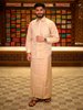Soft Ivory Cream Geometric Self Woven Design Shirt with Matching Dhoti