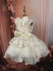 Soft Ivory Cream Heavy Sequins Embroidered Design Net Party Wear Kids Frock
