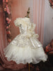 Soft Ivory Cream Heavy Sequins Embroidered Design Net Party Wear Kids Frock