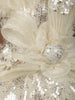 Soft Ivory Cream Heavy Sequins Embroidered Design Net Party Wear Kids Frock