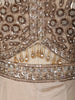 Soft Ivory Cream Heavy Sequins and Beads Embroidered Georgette Indo Western Gown with Matching Dupatta