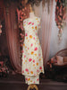 Soft Ivory Cream Lotus Floral Printed Design Cotton Straight Cut Salwar Suit