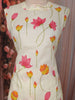 Soft Ivory Cream Lotus Floral Printed Design Cotton Straight Cut Salwar Suit