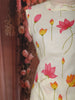 Soft Ivory Cream Lotus Floral Printed Design Cotton Straight Cut Salwar Suit