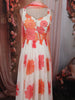 Soft Ivory Floral Printed Design Chiffon Anarkali Gown with Dupatta