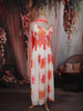 Soft Ivory Floral Printed Design Chiffon Anarkali Gown with Dupatta