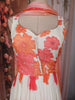Soft Ivory Floral Printed Design Chiffon Anarkali Gown with Dupatta