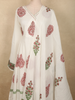 Soft Ivory Floral Printed Design Cotton Anarkali Salwar Suit with Dupatta