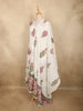 Soft Ivory Floral Printed Design Cotton Anarkali Salwar Suit with Dupatta