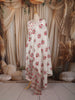 Soft Ivory Floral Printed Design Cotton Anarkali Salwar Suit with Dupatta