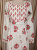 Soft Ivory Floral Printed Design Cotton Anarkali Salwar Suit with Dupatta