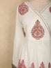 Soft Ivory Floral Printed Design Cotton Anarkali Salwar Suit with Dupatta
