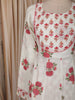 Soft Ivory Floral Printed Design Cotton Anarkali Salwar Suit with Dupatta