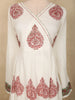 Soft Ivory Floral Printed Design Cotton Anarkali Salwar Suit with Dupatta