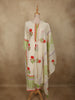 Soft Ivory Floral Printed Design Cotton Salwar Suit with Dupatta