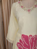 Soft Ivory Floral Printed Design Cotton Salwar Suit with Dupatta