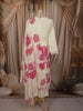 Soft Ivory Floral Printed Design Cotton Salwar Suit with Dupatta