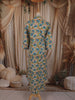 Soft Ivory Floral Printed Design Cotton Straight Cut Salwar Suit
