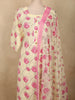 Soft Ivory Floral Printed Design Cotton Straight Cut Salwar Suit with Dupatta