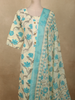 Soft Ivory Floral Printed Design Cotton Straight Cut Salwar Suit with Dupatta