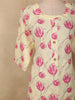 Soft Ivory Floral Printed Design Cotton Straight Cut Salwar Suit with Dupatta