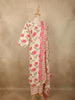 Soft Ivory Floral Printed Design Cotton Straight Cut Salwar Suit with Dupatta