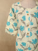 Soft Ivory Floral Printed Design Cotton Straight Cut Salwar Suit with Dupatta