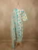 Soft Ivory Floral Printed Design Cotton Straight Cut Salwar Suit with Dupatta