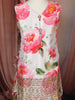 Soft Ivory Floral Printed and Sequins Embroidered Design Satin Kids Sharara Suit with Dupatta