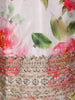 Soft Ivory Floral Printed and Sequins Embroidered Design Satin Kids Sharara Suit with Dupatta