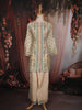 Soft Ivory Floral Sequins Embroidered Design Cotton Co-Ord Set