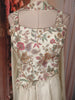 Soft Ivory Floral Sequins Embroidered Design Satin Skirt and Top with Choker Dupatta