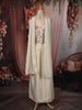 Soft Ivory Floral Sequins Embroidered Design Satin Skirt and Top with Choker Dupatta