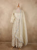 Soft Ivory Floral Sequins and Beads Embroidered Design Organza Lehenga With Dupatta