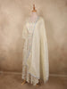 Soft Ivory Floral Sequins and Beads Embroidered Design Organza Lehenga With Dupatta