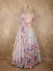 Soft Ivory Floral Sequins and Beads Embroidered Design Sequins Bridesmaid Lehenga with Dupatta